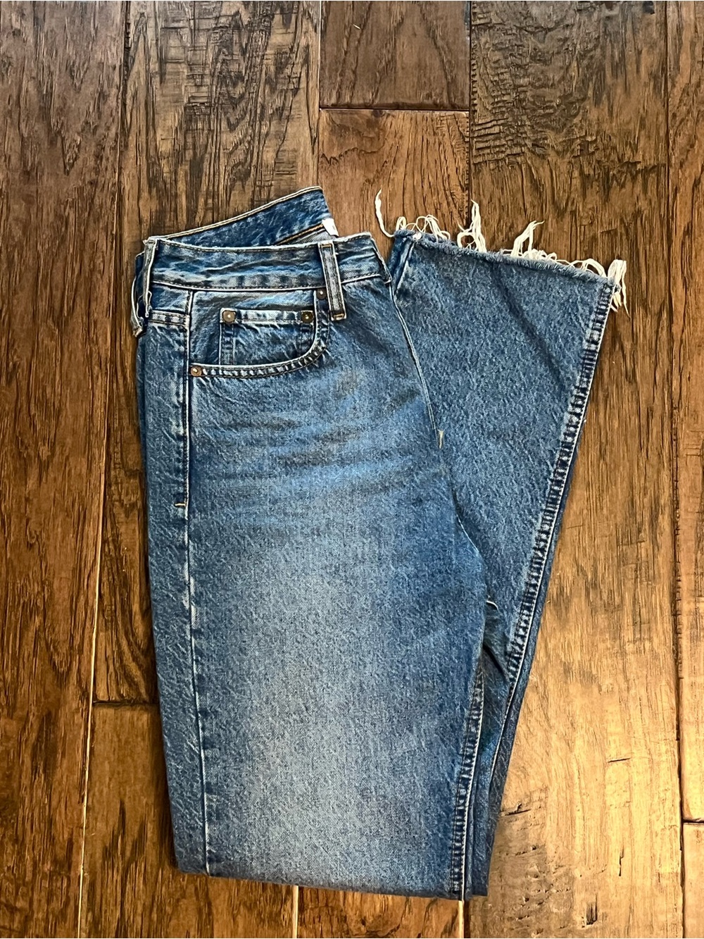 Gianni Bini Cut-off Straight Leg Jeans